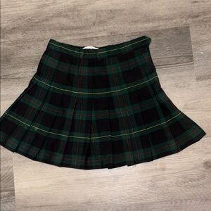 American Apparel Black and Green Mini Skater Skirt